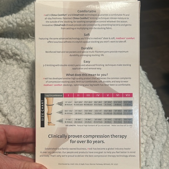 Mediven 47706 thigh w/topband open toe Natural VI 20-30mmHg compression stocking - Picture 3 of 5